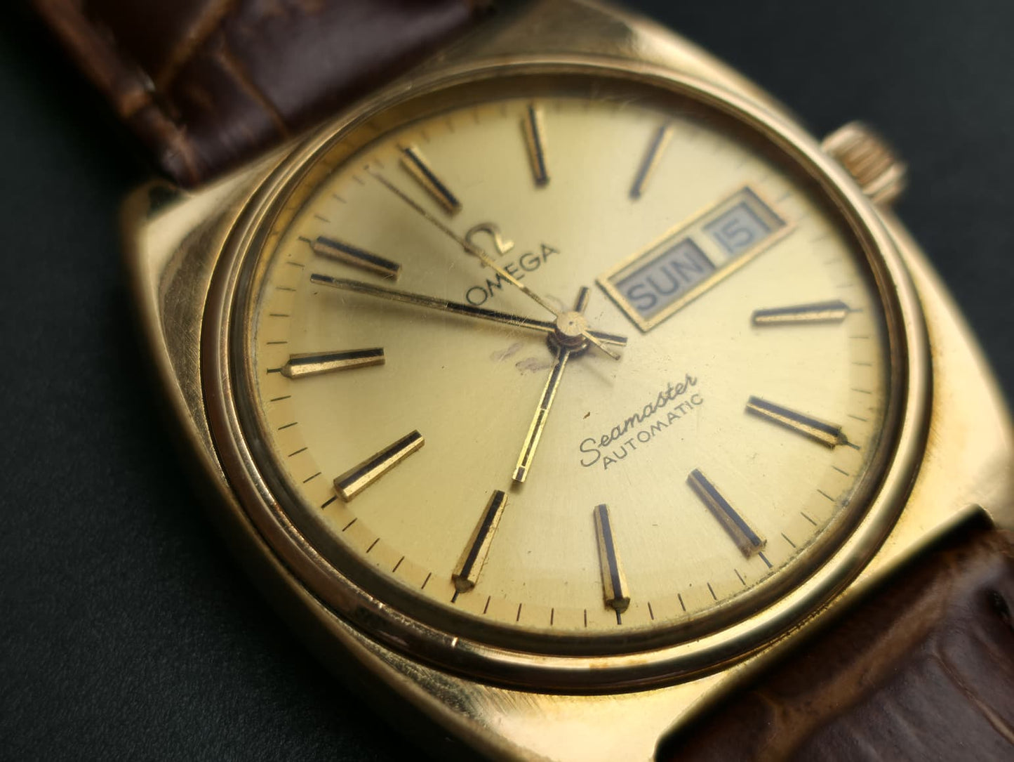 Vintage Omega Seamaster Day/Date Automatic Men's Watch, Cal.1012, Clean