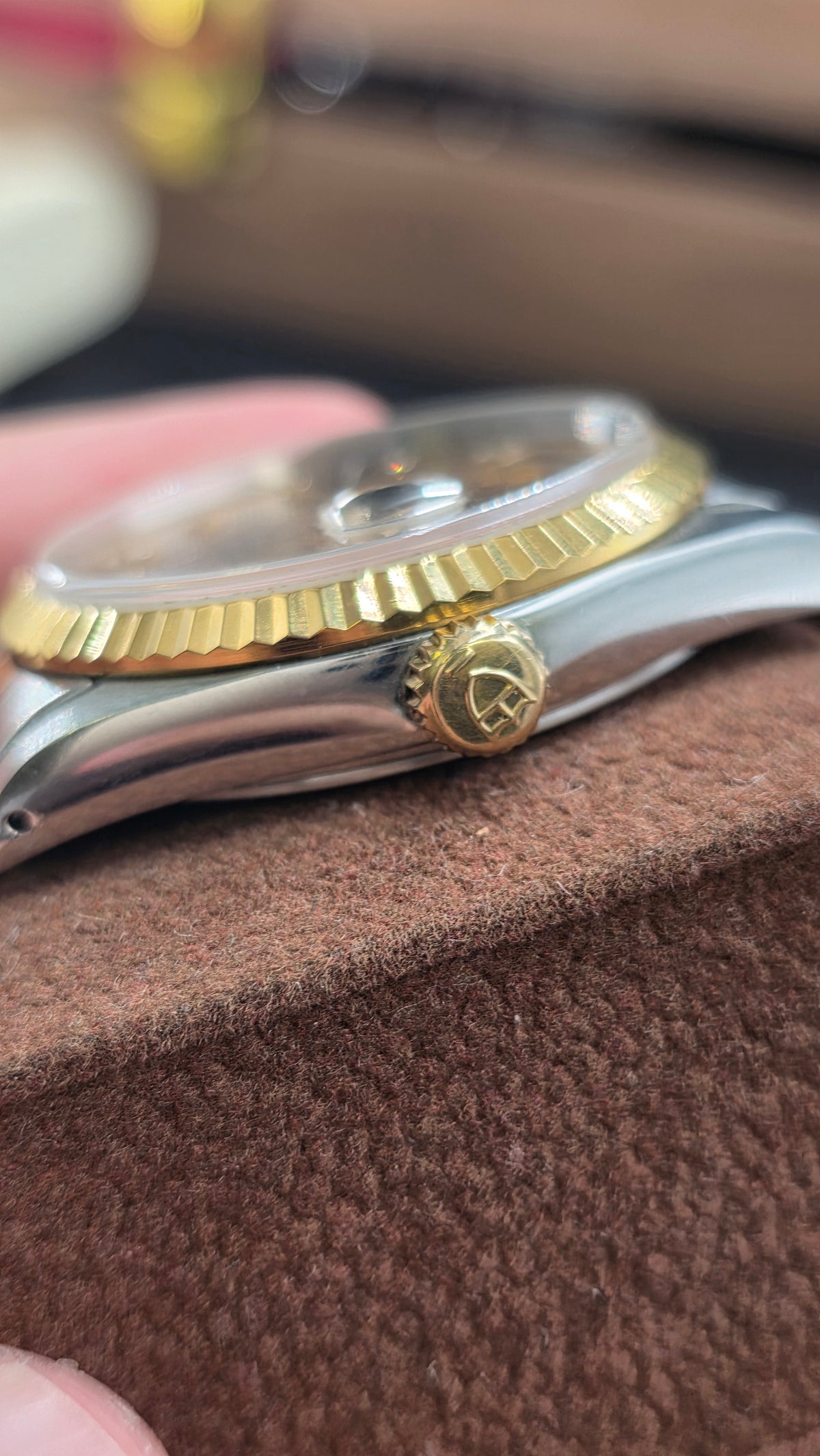 Tudor Prince Day Date Gold Diamond Dial 36mm Fluted Bezel Mens Watch