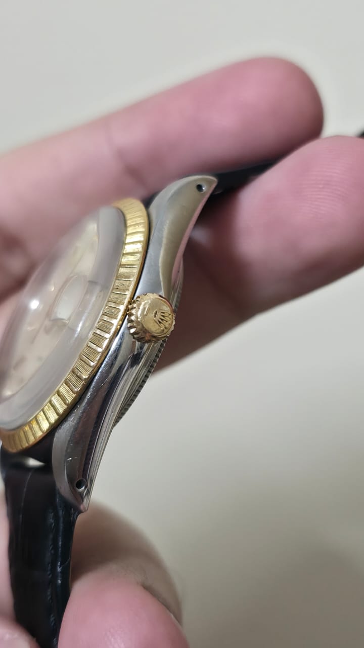 Vintage Rolex Oyster Perpetual Date 18k Gold 15053 Automatic 34mm Mens Watch