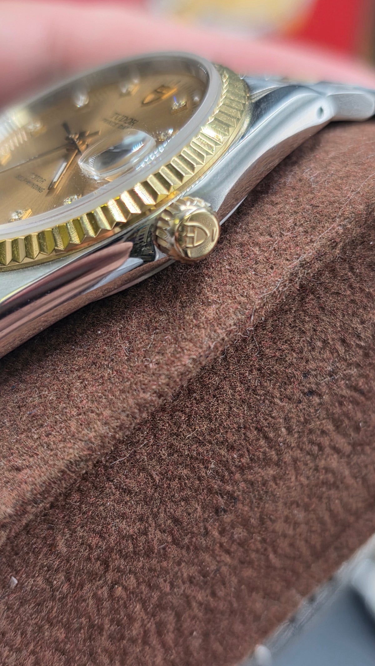 Vintage Tudor Prince Date 34mm Gold Diamond Dial Automatic Mens Watch G/P