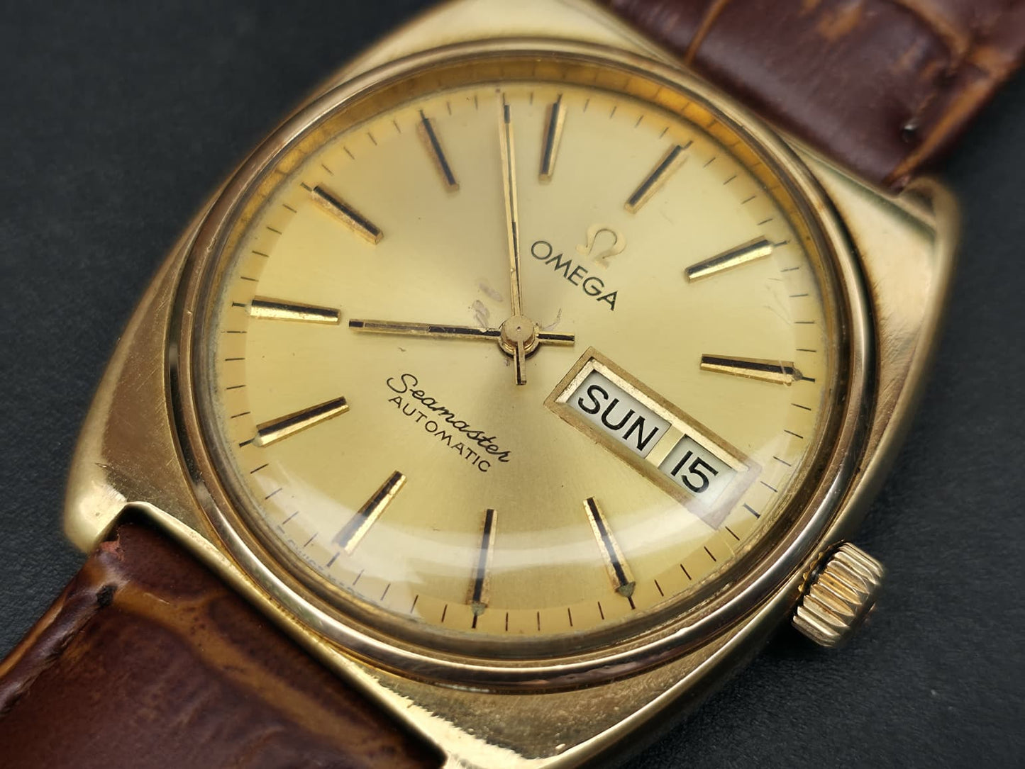 Vintage Omega Seamaster Day/Date Automatic Men's Watch, Cal.1012, Clean