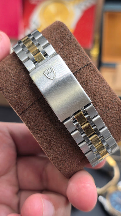 Vintage Tudor Prince Date 34mm Gold Diamond Dial Automatic Mens Watch G/P