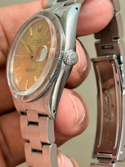 Vintage Rolex 15010 Automatic 34mm Champagne Dial Mens Watch + Box