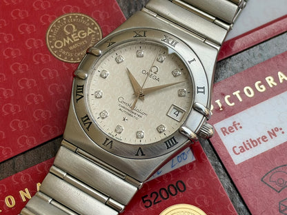 Omega Constellation 35mm Computer Print Diamond Dial 50 Year Watch, All Cards