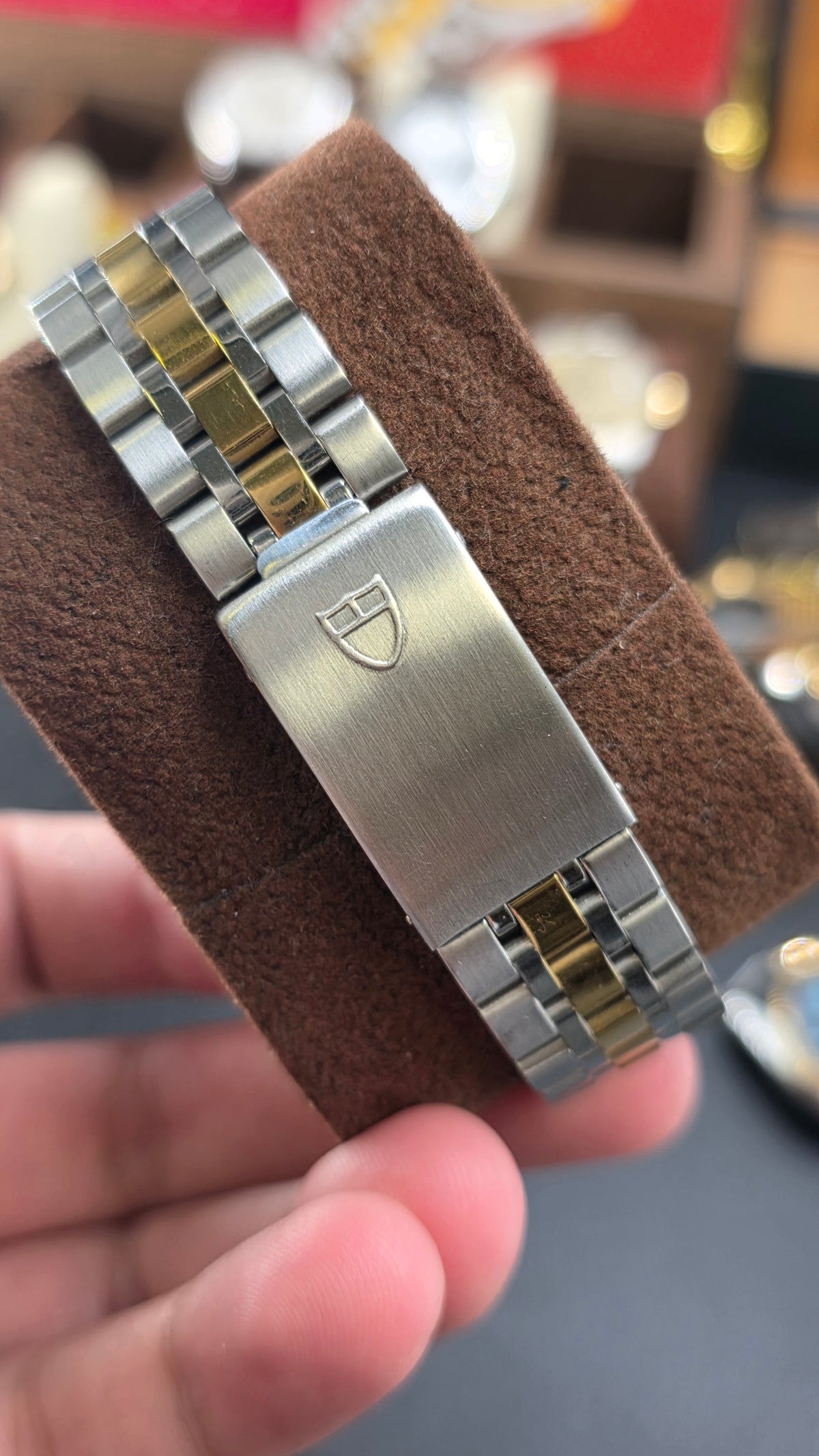 Vintage Tudor Prince Date Linen 34mm Linen Diamond Dial Automatic Mens Watch G/P