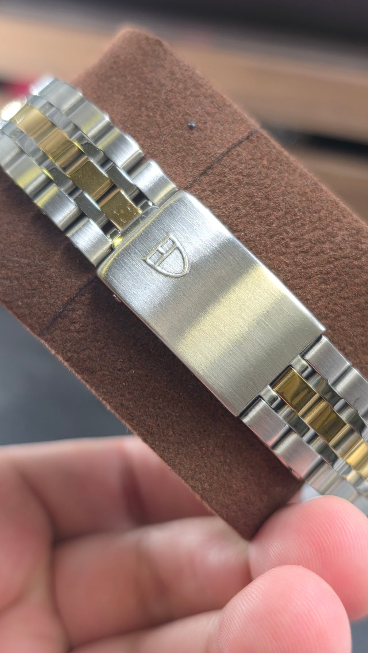 Tudor Prince Day Date Gold Diamond Dial 36mm Fluted Bezel Mens Watch
