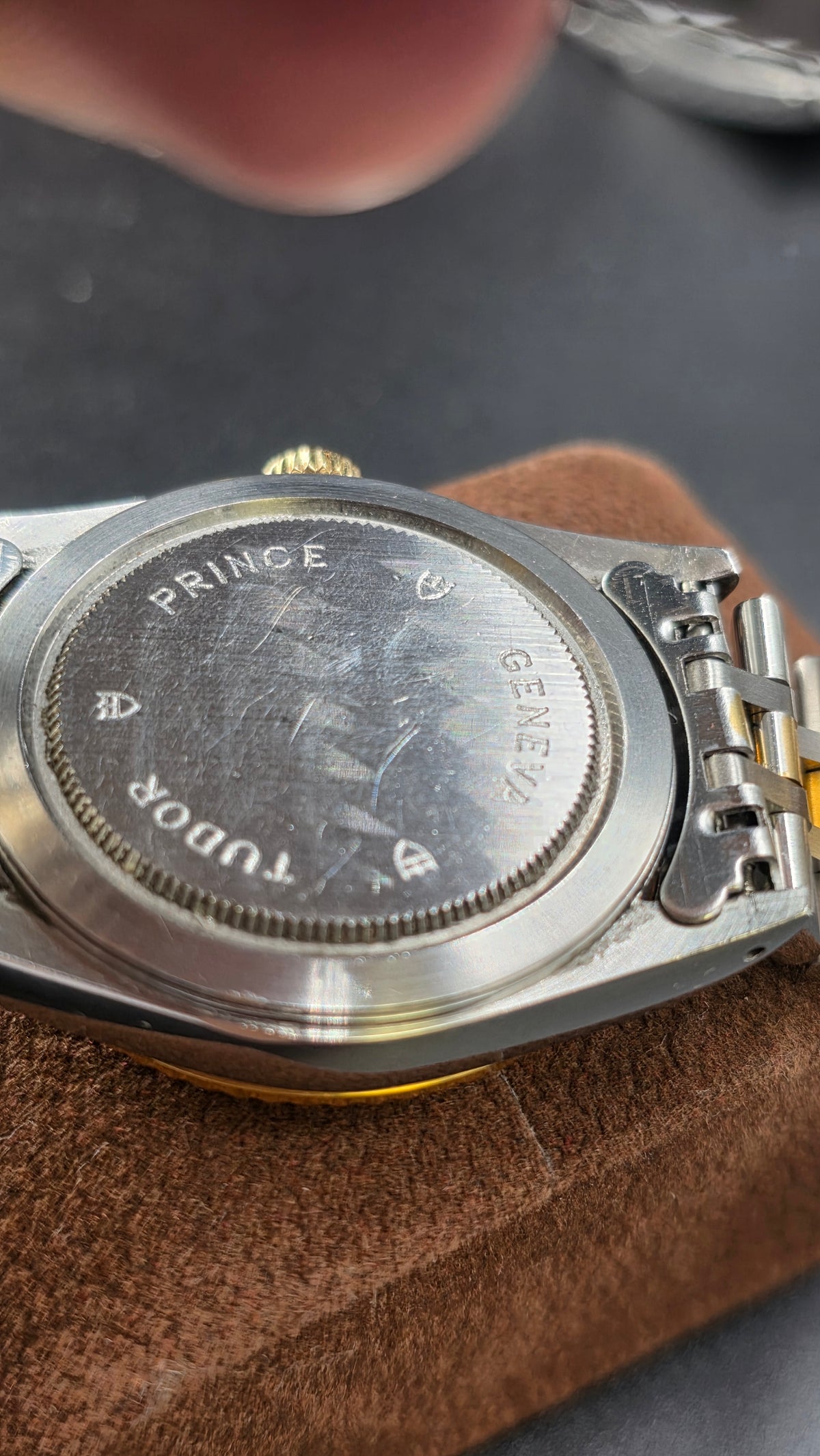 Tudor Prince Day Date Gold Diamond Dial 36mm Fluted Bezel Mens Watch