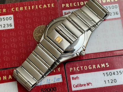Omega Constellation 35mm Computer Print Diamond Dial 50 Year Watch, All Cards