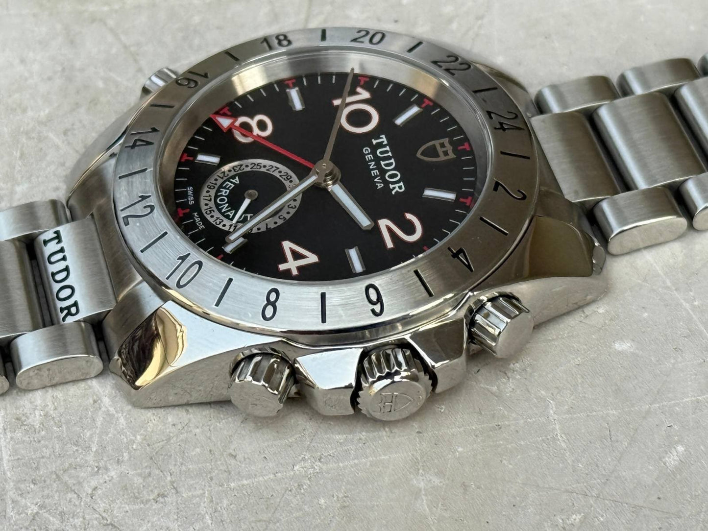 Tudor Aeronaut GMT 20200 Black Dial Men's Watch + Box - Excellent Condition