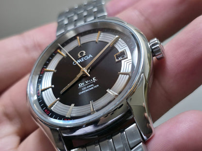 Omega De Ville Hour Vision Men's Watch Black Dial + Box - Excellent Condition