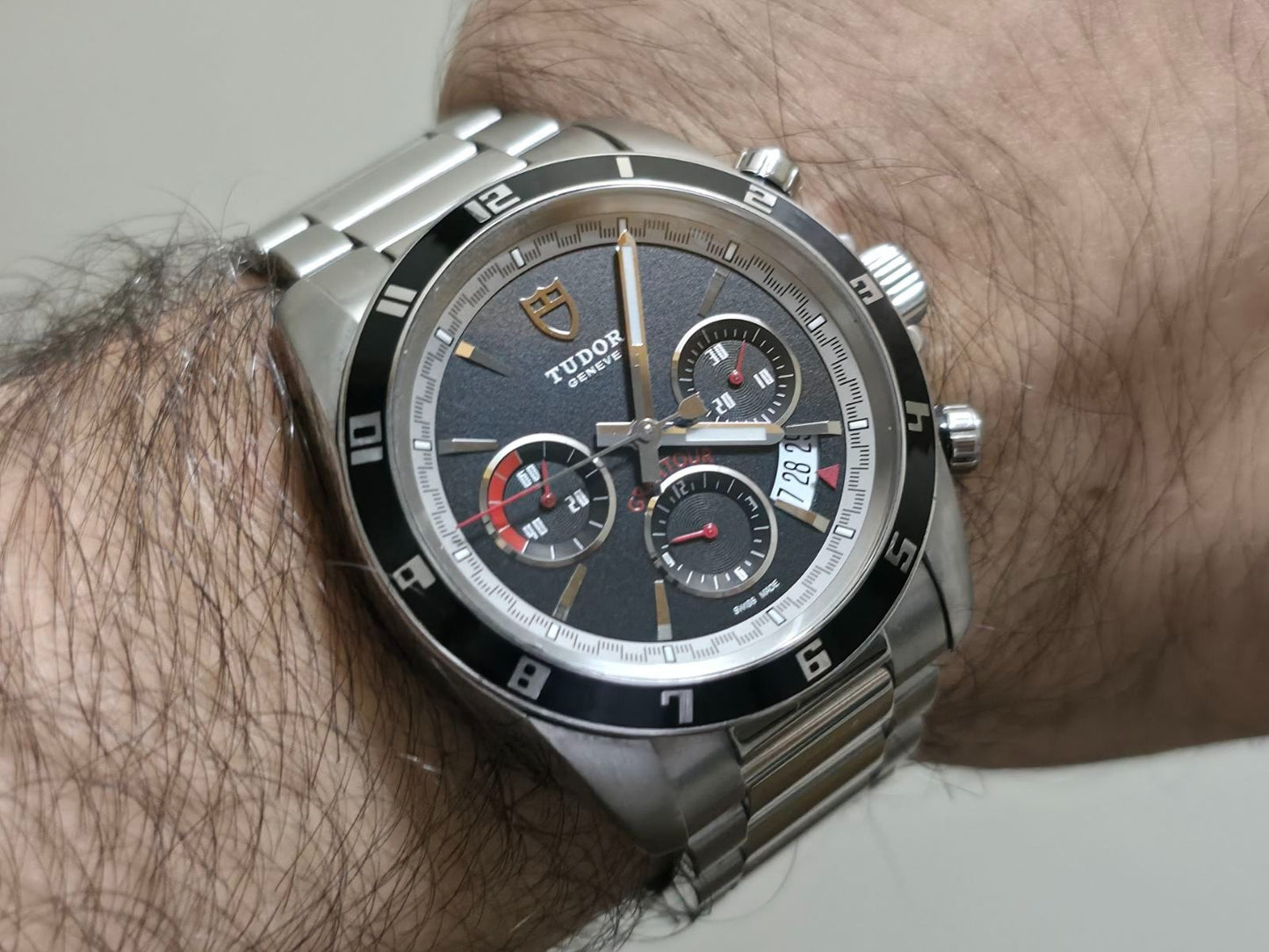 Tudor Grantour Chronograph Flyback 20530N Watch + Box - Excellent Condition