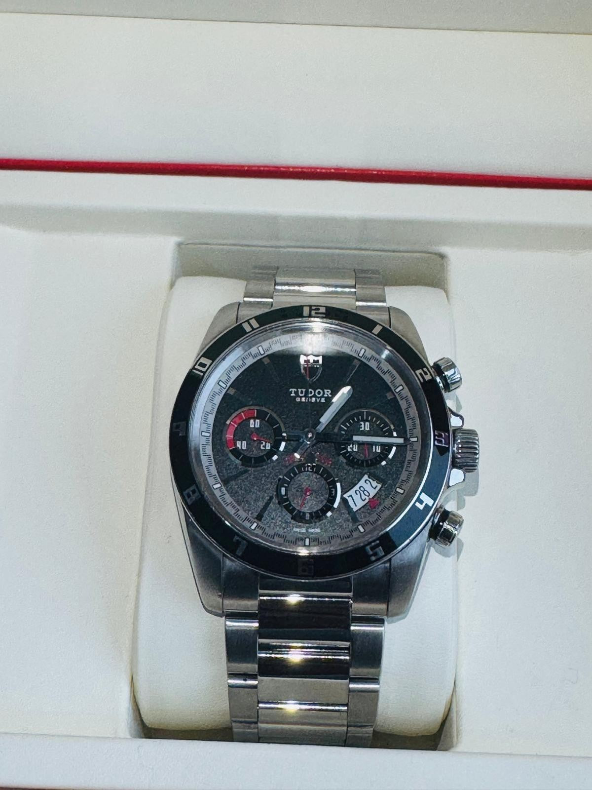 Tudor Grantour Chronograph Flyback 20530N Watch + Box - Excellent Condition