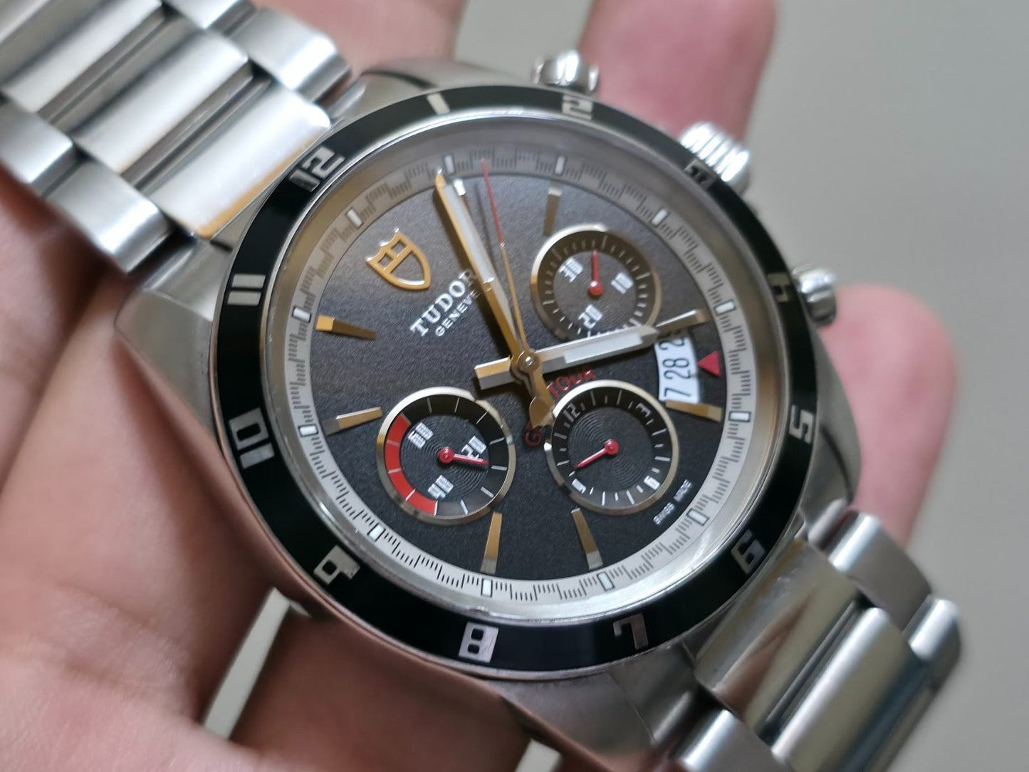 Tudor Grantour Chronograph Flyback 20530N Watch + Box - Excellent Condition