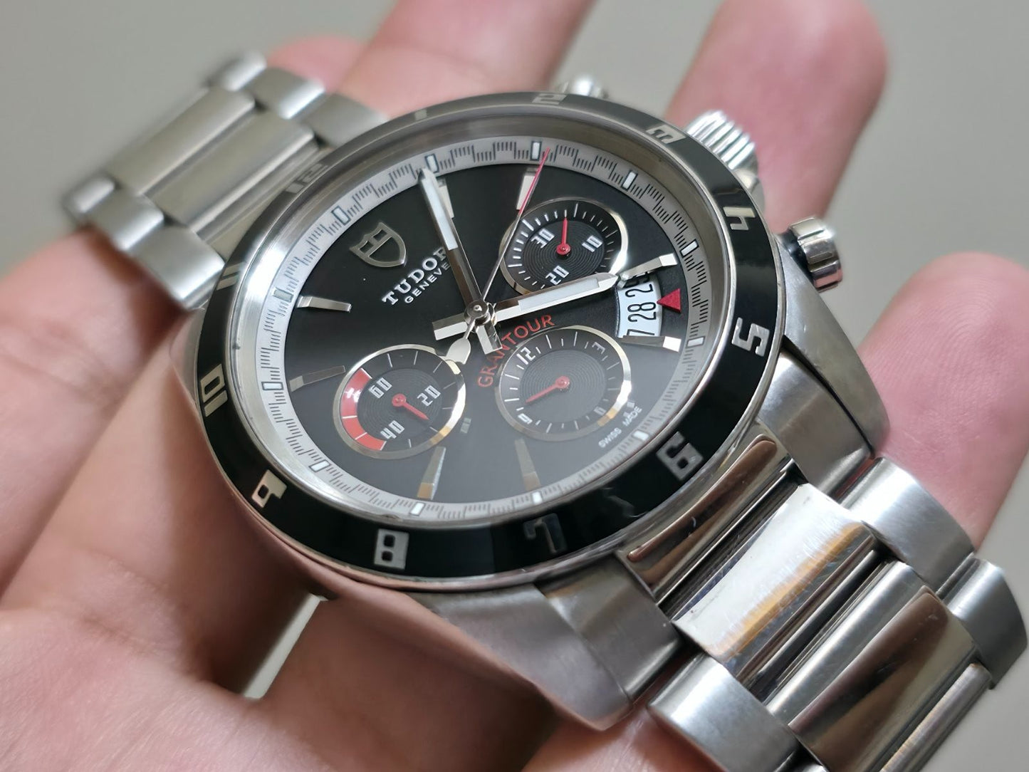 Tudor Grantour Chronograph Flyback 20530N Watch + Box - Excellent Condition