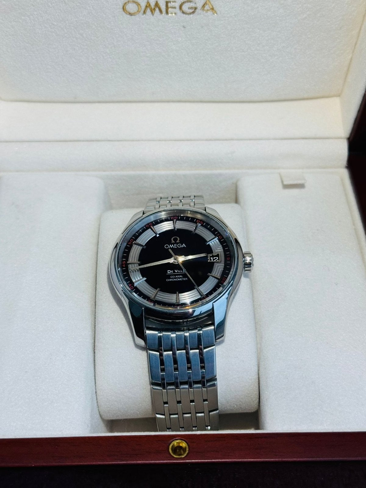 Omega De Ville Hour Vision Men's Watch Black Dial + Box - Excellent Condition