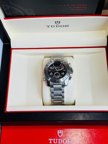 Tudor Aeronaut GMT 20200 Black Dial Men's Watch + Box - Excellent Condition