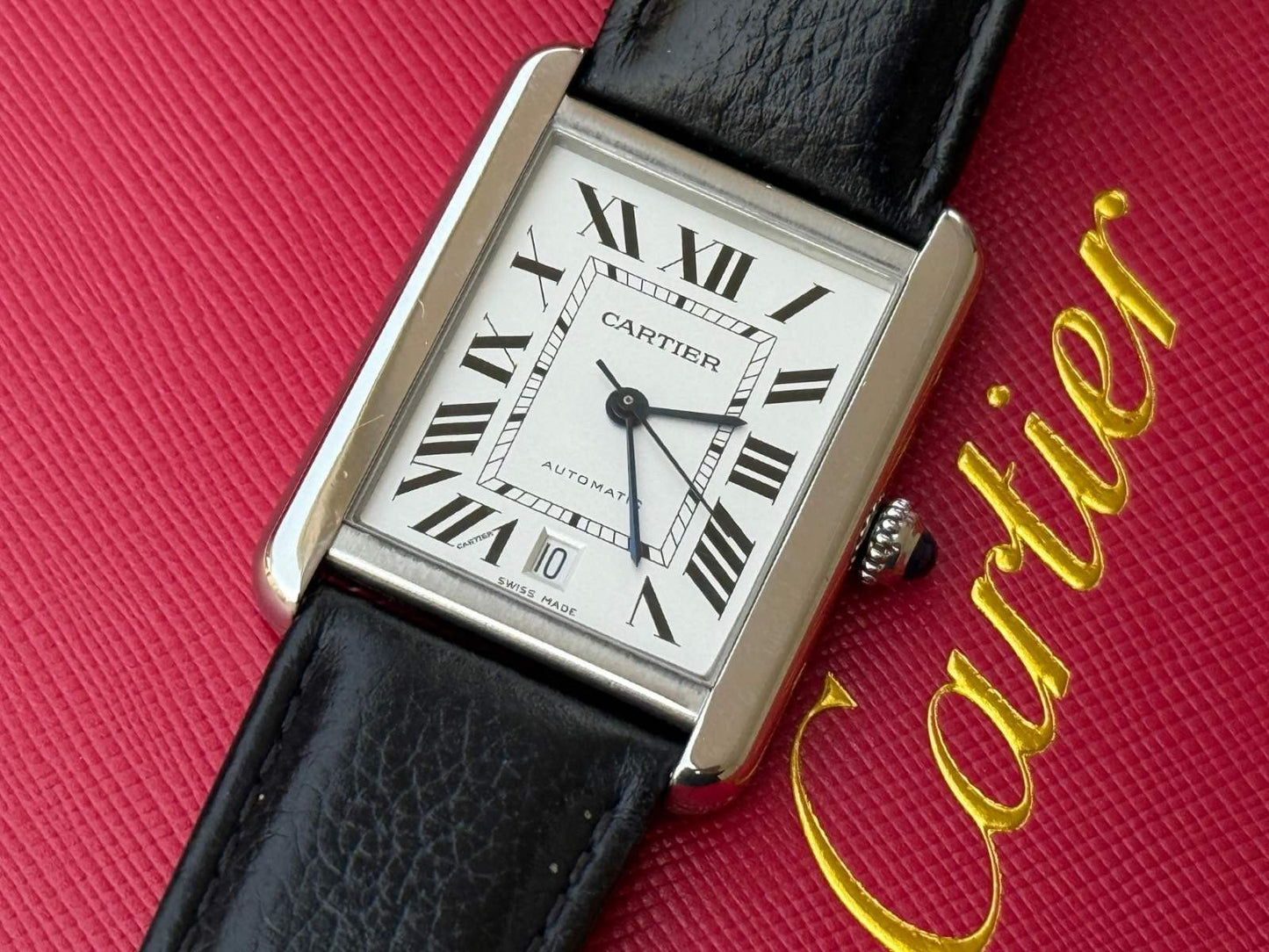 Cartier Tank Solo XL Men's Watch Full Set W5200027 - Excellent Condition