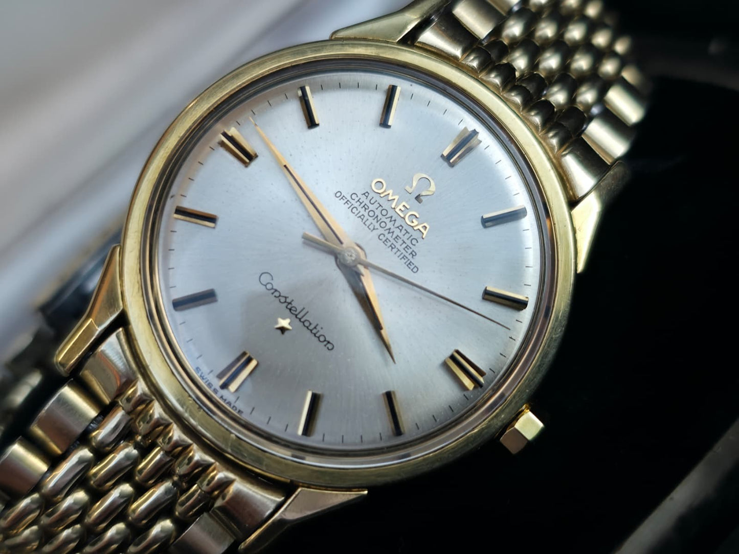 Vintage Omega Constellation 167.005 + Box 35mm Auto Mens Watch Cal.551, Rare