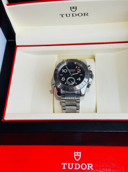 Tudor Aeronaut GMT 20200 Black Dial Men's Watch + Box - Excellent Condition