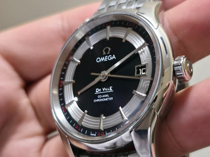 Omega De Ville Hour Vision Men's Watch Black Dial + Box - Excellent Condition