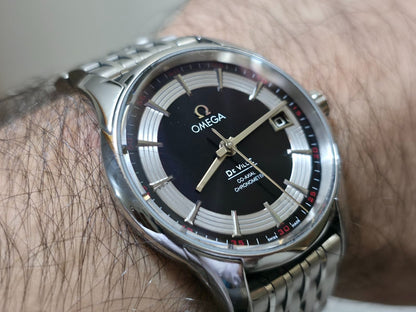 Omega De Ville Hour Vision Men's Watch Black Dial + Box - Excellent Condition