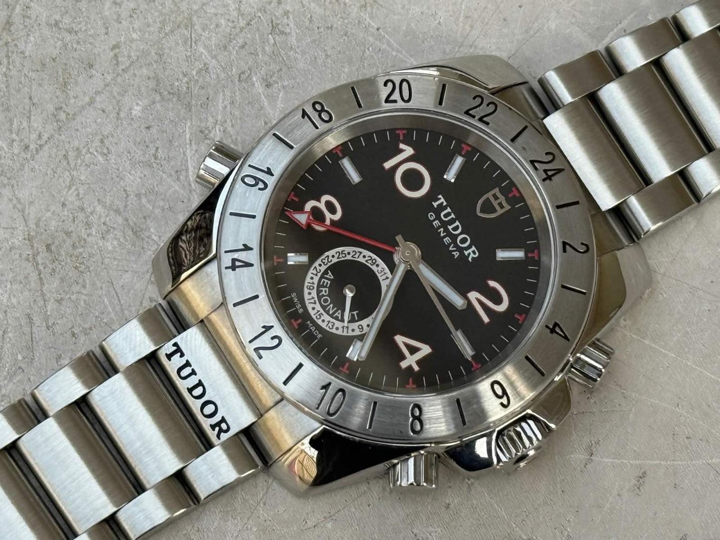 Tudor Aeronaut GMT 20200 Black Dial Men's Watch + Box - Excellent Condition