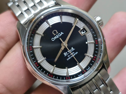 Omega De Ville Hour Vision Men's Watch Black Dial + Box - Excellent Condition