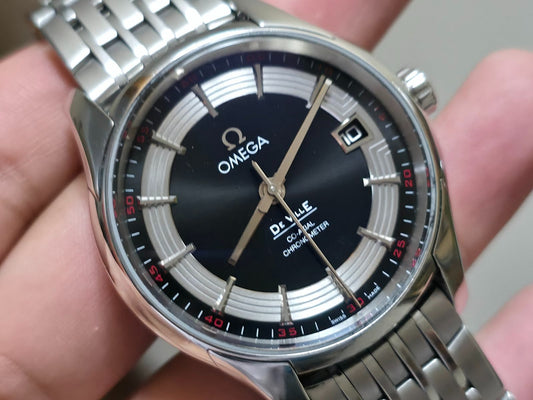 Omega De Ville Hour Vision Men's Watch Black Dial + Box - Excellent Condition