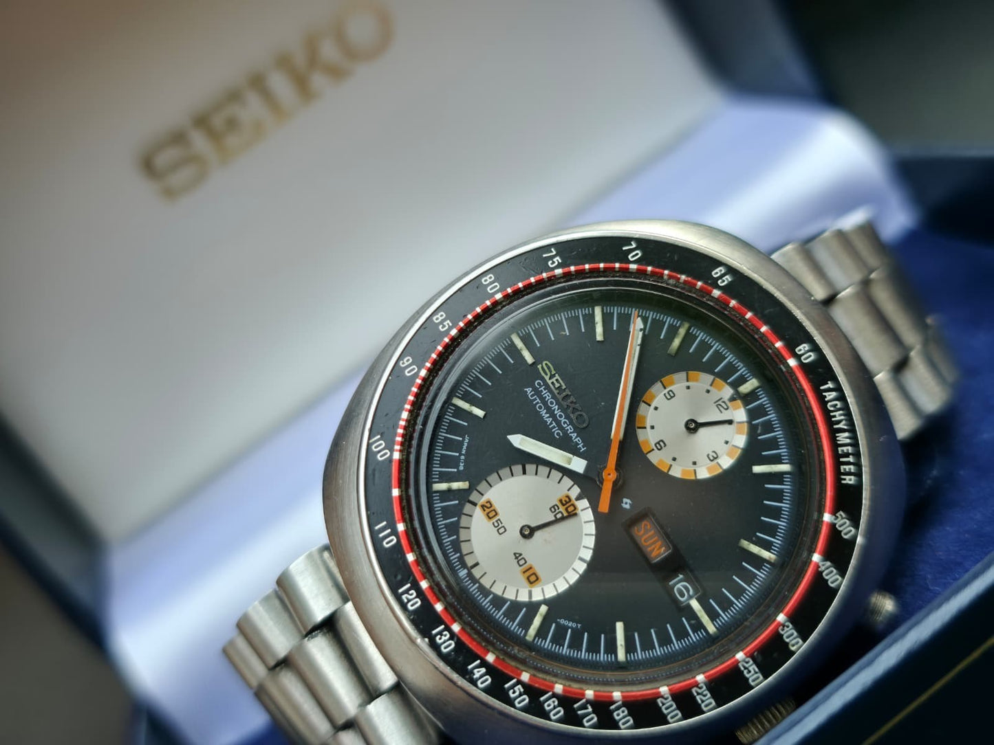 Vintage Seiko UFO Speed-Timer Chronograph 6138-0011 Automatic Men's Watch + Box