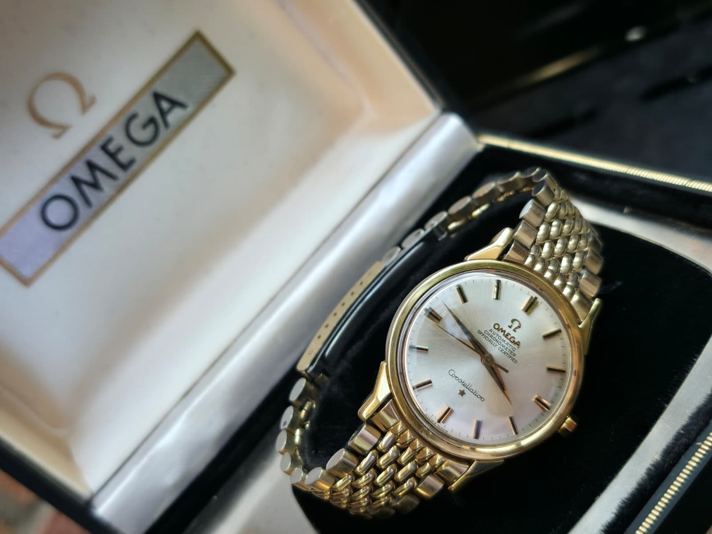 Vintage Omega Constellation 167.005 + Box 35mm Auto Mens Watch Cal.551, Rare