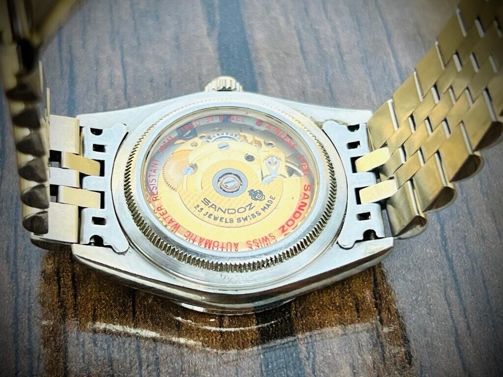 Sandoz President White Diamond Dial Automatic Gents Watch, 36mm Swiss Jubilee - Grab A Watch Co