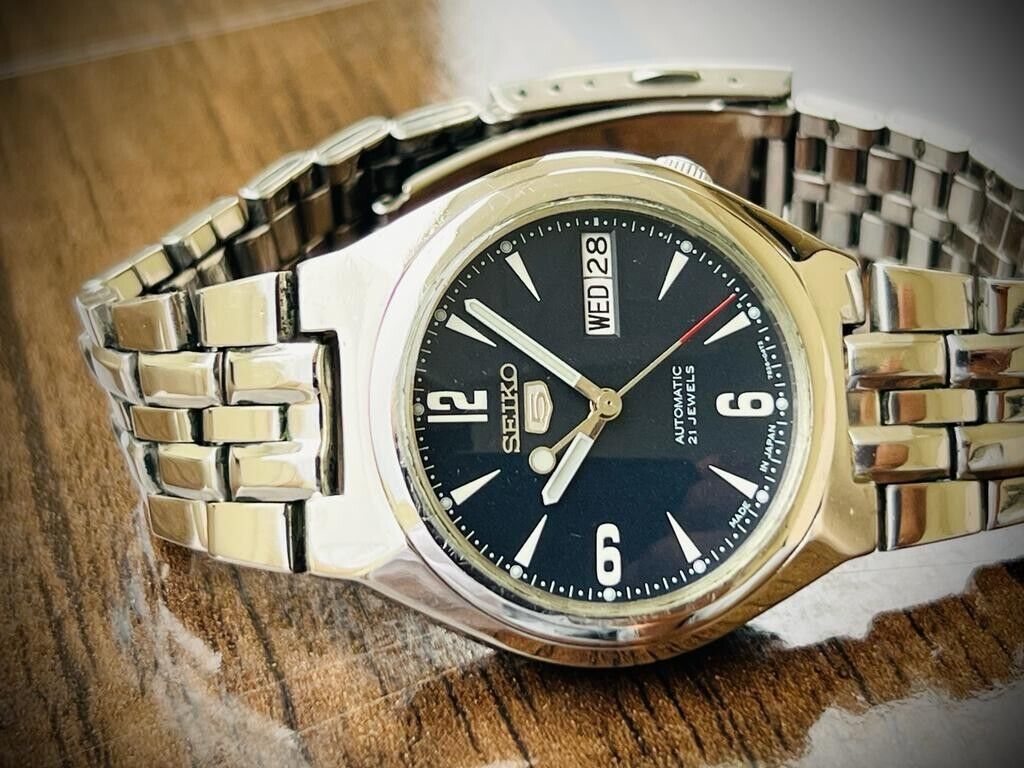 Seiko 5 Automatic 21 Jewels 7S26-01T0 Men’s Watch 37mm, Japan Made - Grab A Watch Co