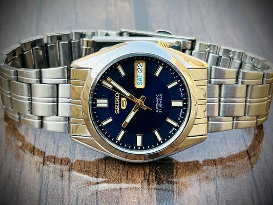 Seiko 5 Automatic 21 Jewels Blue Dial, 7S26 03B0, 36mm Gents Watch - Grab A Watch Co