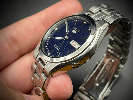 Seiko 5 Automatic 21 Jewels Blue Dial, 7S26 03E0, 36mm, Mens Watch - Grab A Watch Co