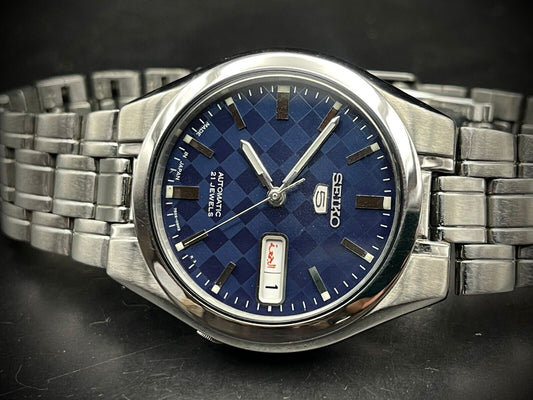 Seiko 5 Automatic 21 Jewels Blue Dial, 7S26 03E0, 36mm, Mens Watch - Grab A Watch Co