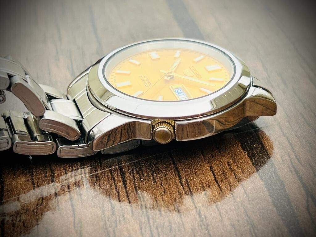 Seiko 5 Automatic 21 Jewels Gold Dial, 7S26-02W0 39mm Men’s Watch - Grab A Watch Co
