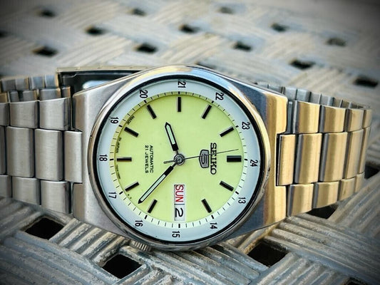 Seiko 5 Automatic 21 Jewels Green Radium Dial, 7S26-0480, 36mm Watch - Grab A Watch Co
