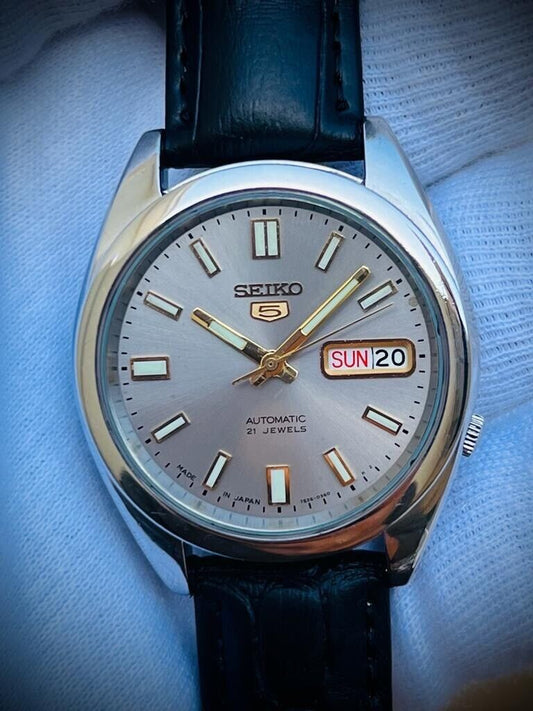 Seiko 5 Automatic 21 Jewels Grey Dial 7S26-0210 Gents Watch 36mm #433