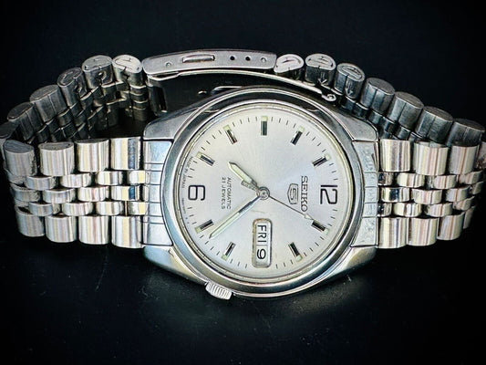 Seiko 5 Automatic 21 Jewels Jubilee White Dial, 7S26 01V0 Mens Watch