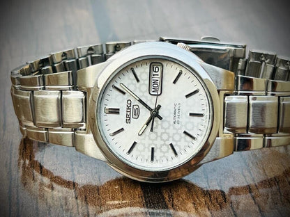 Seiko 5 Automatic 21 Jewels White Dial, 7S26-02R0 36mm Men’s Watch