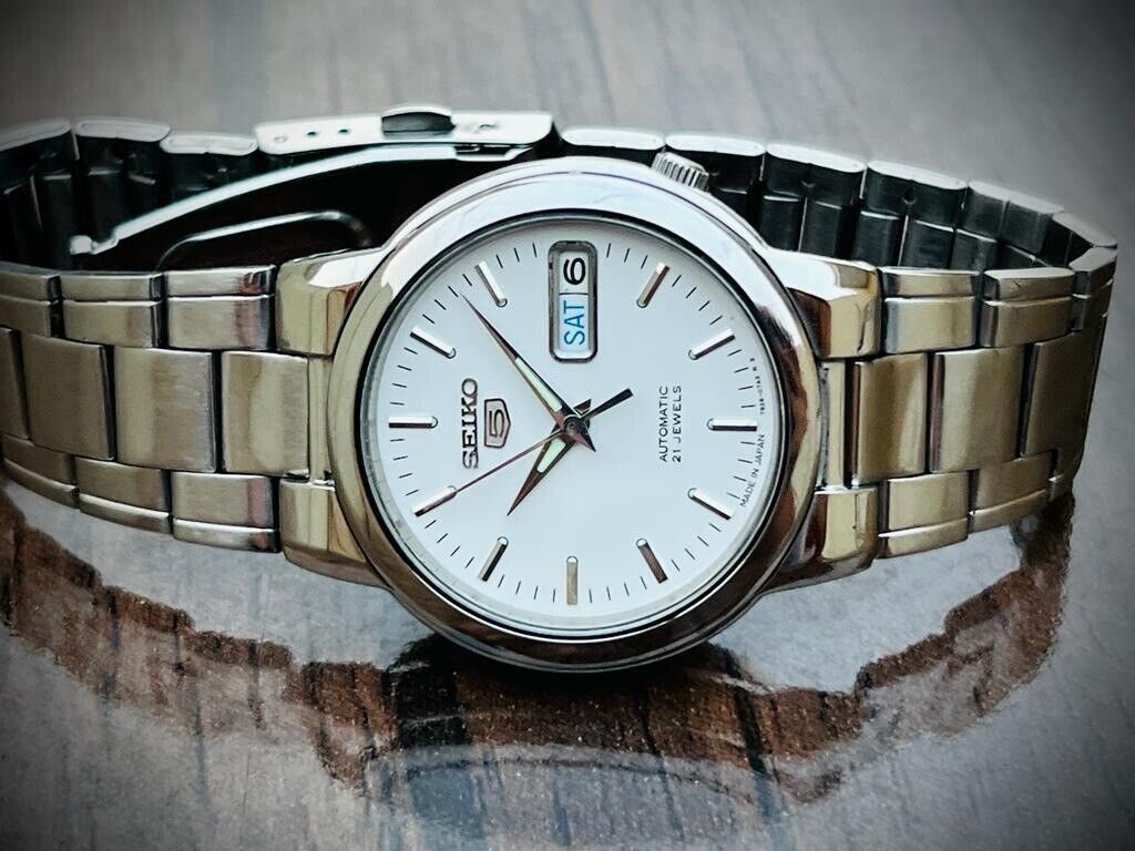 Seiko 5 Automatic 21 Jewels White Dial, 7S26 Men’s Watch 36mm