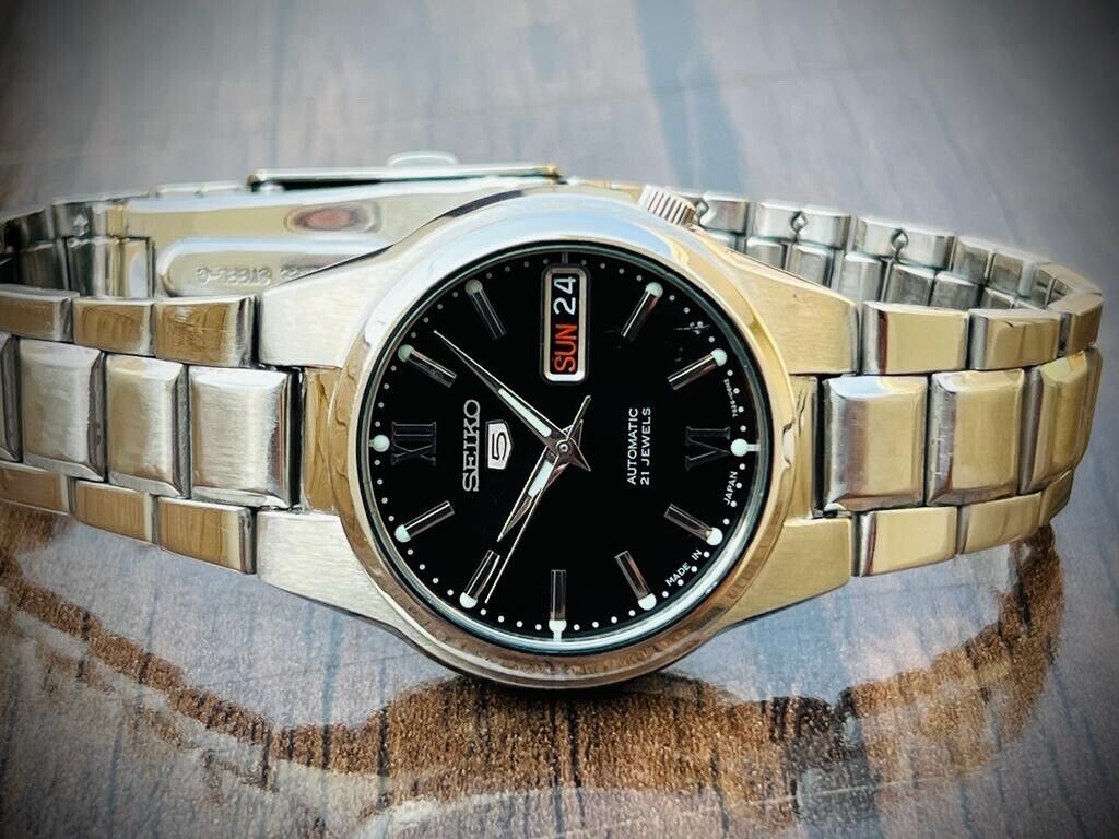 Seiko 5 Automatic Black Roman Dial 21 Jewels 7S26-02LA, 36mm Gents Watch