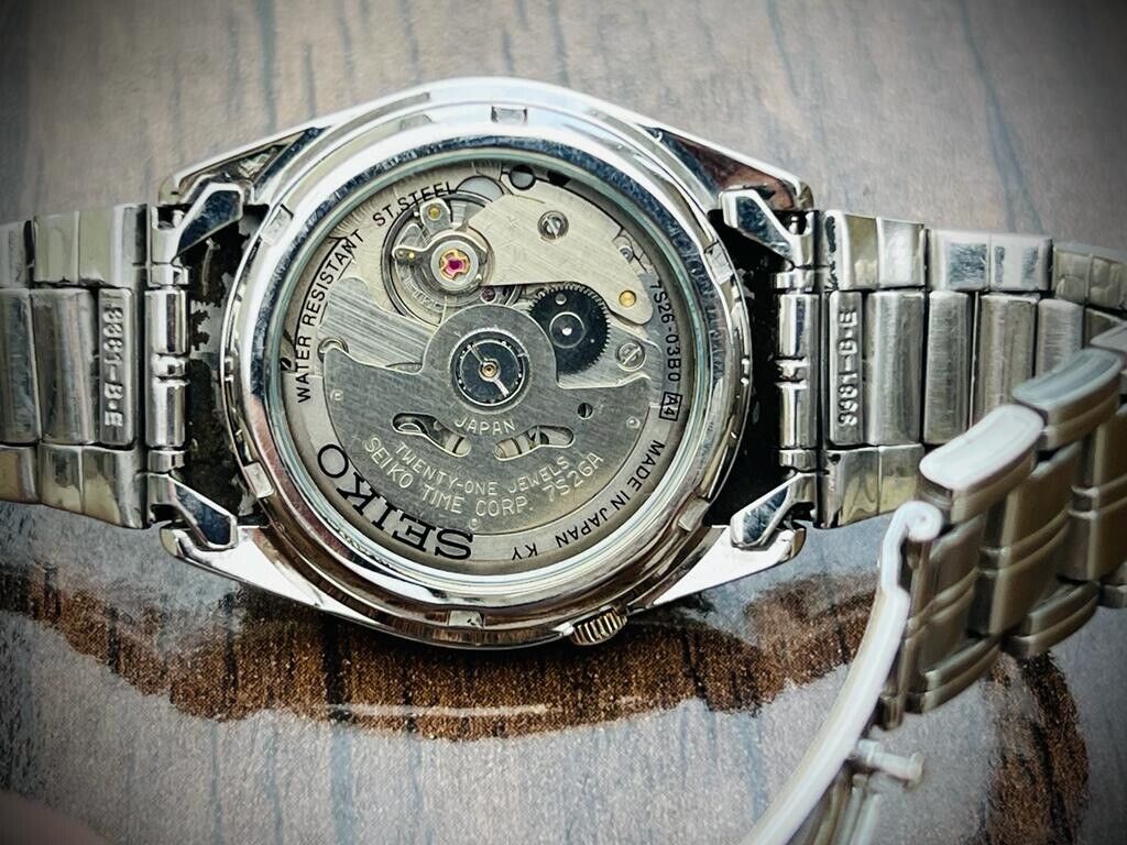 Seiko 5 Automatic New Model 21 Jewels Black Dial, 7S26 03B0, 37mm Gents Watch - Grab A Watch Co