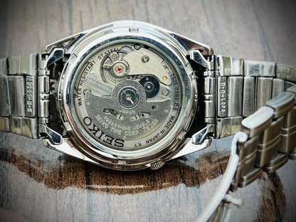 Seiko 5 Automatic New Model 21 Jewels Black Dial, 7S26 03B0, 37mm Gents Watch - Grab A Watch Co