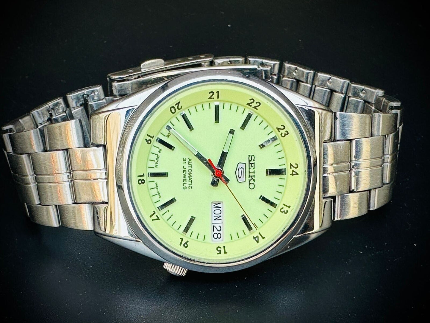 Seiko 5 Automatic Radium Dial 21 Jewels 36mm 7s26 02c0 Japan Made - Grab A Watch Co