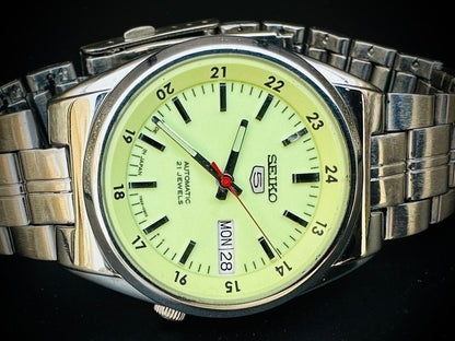 Seiko 5 Automatic Radium Dial 21 Jewels 36mm 7s26 02c0 Japan Made - Grab A Watch Co