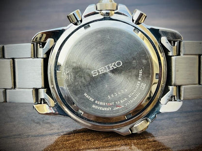 Seiko Solar Chronograph 100m V172-0AG0 Mens Watch Japan Made 42mm - Grab A Watch Co