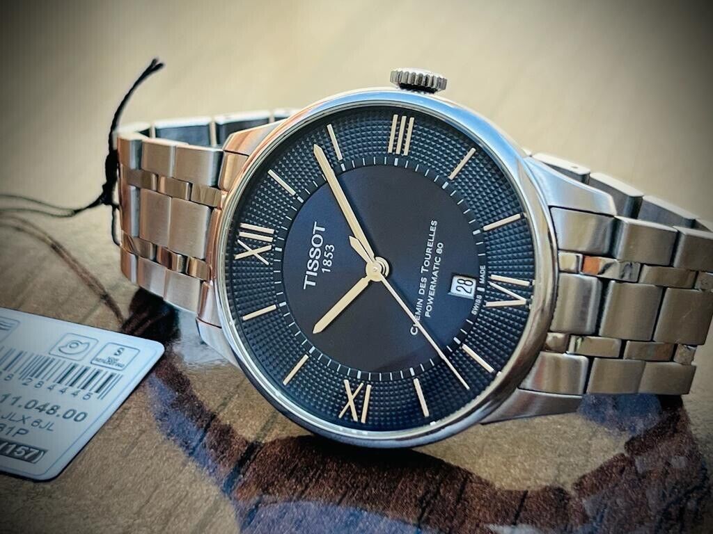Tissot 1853 Chemin Des Tourelles Powermatic 80 Blue 43mm Automatic Mens Watch - Grab A Watch Co