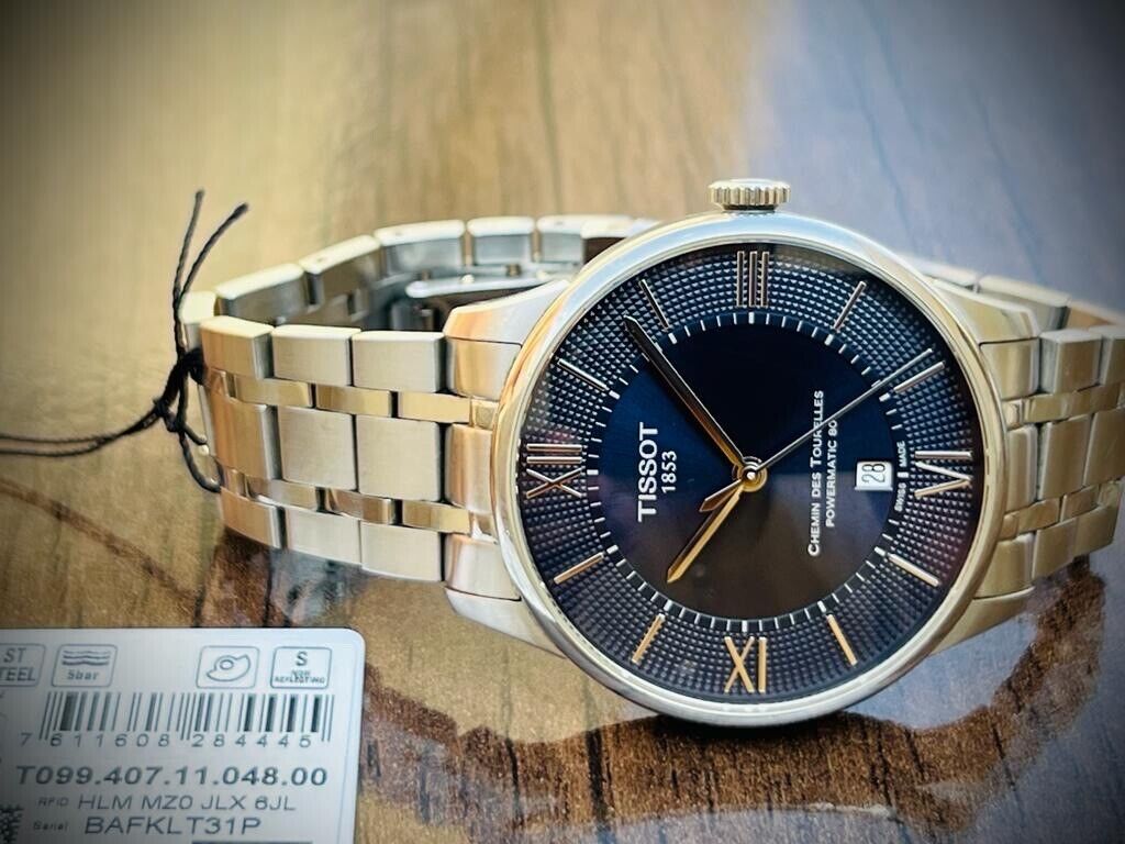 Tissot 1853 Chemin Des Tourelles Powermatic 80 Blue 43mm Automatic Mens Watch - Grab A Watch Co