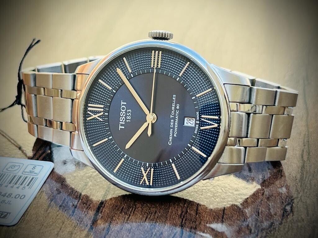 Tissot 1853 Chemin Des Tourelles Powermatic 80 Blue 43mm Automatic Mens Watch - Grab A Watch Co